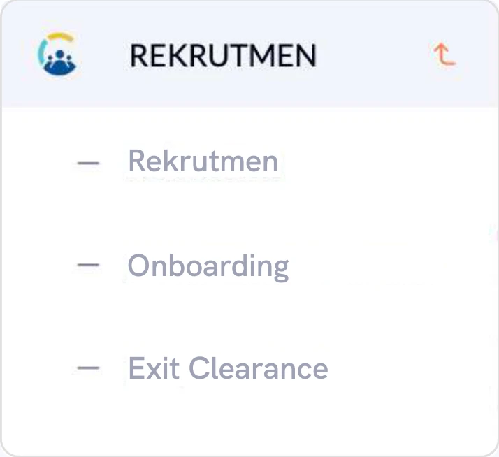 Menu Rekrutmen: Rekrutmen, Onboarding, Exit Clearance